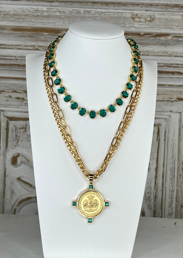 OH SO TRACIE GOLD COIN NECKLACE - CITRON