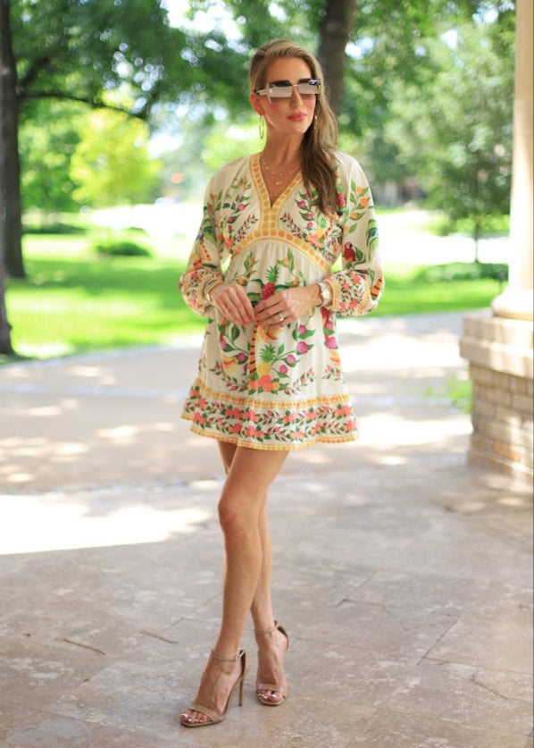 TROPICAL GETAWAY LONG SLEEVE DRESS