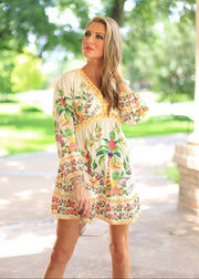 TROPICAL GETAWAY LONG SLEEVE DRESS