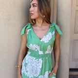 LOVE AT FIRST BLOOM PRINT MIDI DRESS