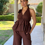 ALL THE FEELS CHOCOLATE PANT SET