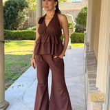 ALL THE FEELS CHOCOLATE PANT SET