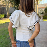 THE NEXT CHAPTER WHITE COTTON RUFFLE TOP