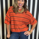 PUMPKIN SPICE STRIPE SWEATER