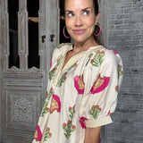 BREEZY CHIC FLORAL PRINT BLOUSE