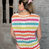 IN STITCHES CROCHET STRIPED SWEATER TOP