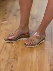 SUNNY SIDE CLEAR WEDGE SANDALS