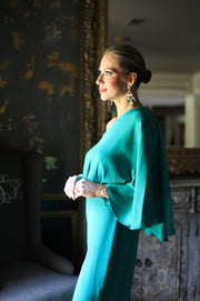 FOREVER STUNNING KELLY GREEN ONE SHOULDER JUMPSUIT