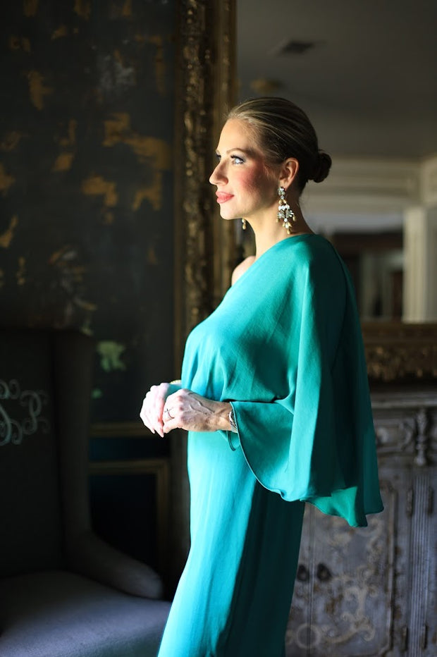 FOREVER STUNNING KELLY GREEN ONE SHOULDER JUMPSUIT
