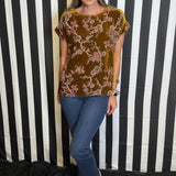 FOUND HER BALANCE CAMEL PRINTED TOP