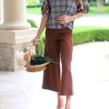 IN HER ELEMENT HIGH WAIST WIDE LEG PANTS - BURGUNDY OR MOCHA