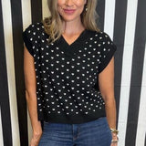 COZY COUTURE BLACK SWEATER VEST