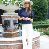 MIDTOWN MUSE PUFF SLEEVE DENIM TOP