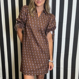 AUTUMN IN SOHO PUFF SLEEVE DRESS