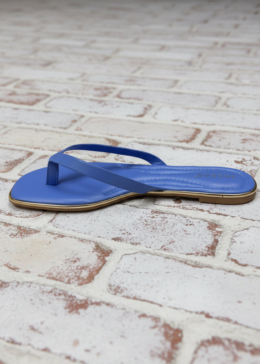 BAMBOO POINTER THONG SANDAL - BLUE OR GOLD