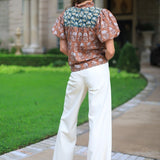 RIGHT ON SCHEDULE COTTON FLORAL BLOUSE