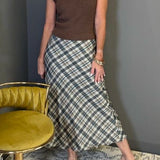 GLAD WE MADE PLANS PLAID SKIRT