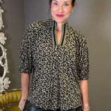 TAKE A CHANCE ANIMAL PRINT BLOUSE
