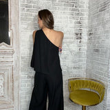 SULTRY STATEMENT BLACK PANT SET