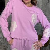 PERFECT LAZY DAY EMBROIDERED FRENCH TERRY PULLOVER