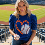 ON DECK GAME DAY RUCHED SLEEVE TOP