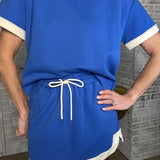 RUNNING THE SHOW KNIT TOP - GREEN OR BLUE