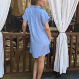 STRIPE A POSE WAIST TIE SHIRT DRESS