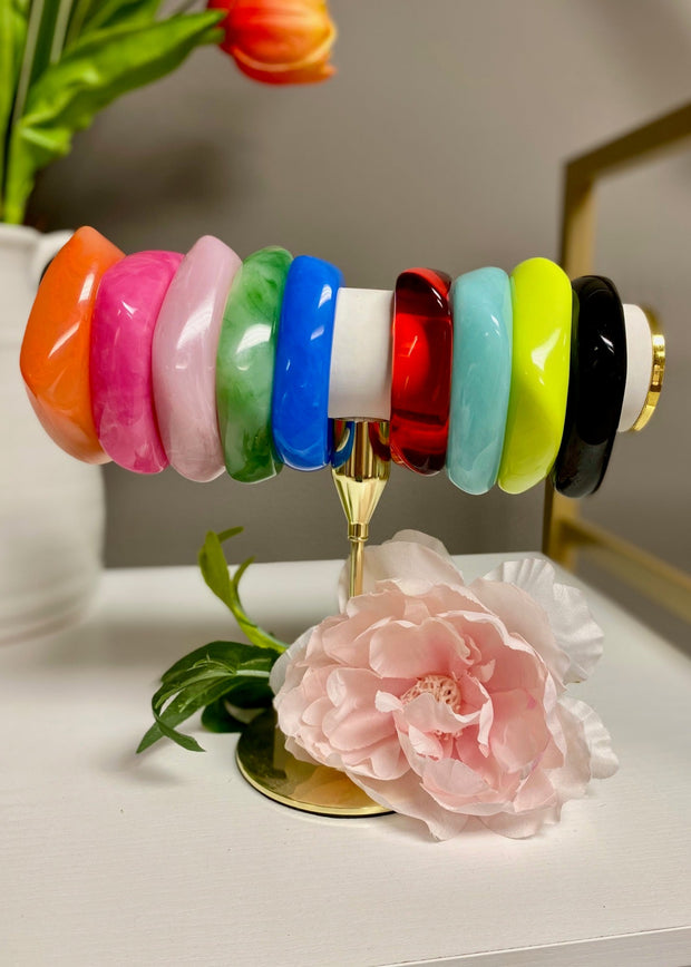 ALL THE RAGE LUCITE BRACELETS - ASSORTED COLORS