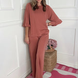 METRO LOUNGE TERRACOTTA RAGLAN SLEEVE TOP