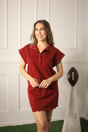 CASUAL PARTY SCALLOP SNAP FRONT TOP - BLACK, BURGUNDY OR OLIVE