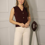 KICKOFF CUTIE SLEEVELESS MAROON SWEATER VEST