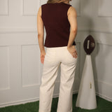 KICKOFF CUTIE SLEEVELESS MAROON SWEATER VEST