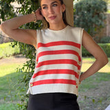 STRIPE A POSE ORANGE STRIPE SWEATER