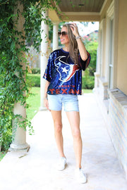 GAME DAY VIBES SEQUIN JERSEY - RED, WHITE OR BLUE