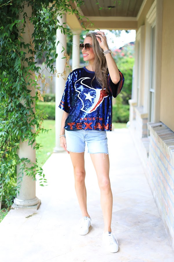 GAME DAY VIBES SEQUIN JERSEY - RED, WHITE OR BLUE