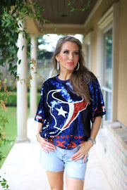 GAME DAY VIBES SEQUIN JERSEY - RED, WHITE OR BLUE