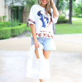 GAME DAY VIBES SEQUIN JERSEY - RED, WHITE OR BLUE