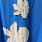 HIBISCUS PARADISE PEARL EMBROIDERED AQUA DRESS