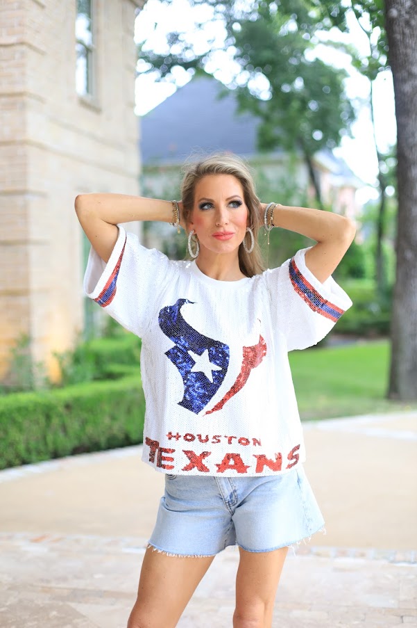 GAME DAY VIBES SEQUIN JERSEY - RED, WHITE OR BLUE
