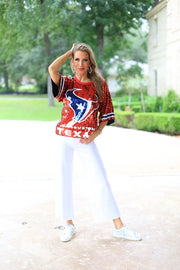 GAME DAY VIBES SEQUIN JERSEY - RED, WHITE OR BLUE