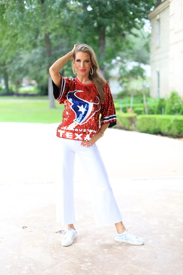 GAME DAY VIBES SEQUIN JERSEY - RED, WHITE OR BLUE