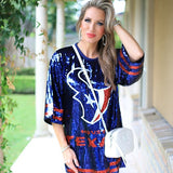 ARE YOU READY FOR SOME FOOTBALL SEQUIN TEXANS DRESS