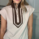 CASUAL COMFORTS TAUPE KNIT TOP