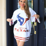 ARE YOU READY FOR SOME FOOTBALL SEQUIN TEXANS DRESS