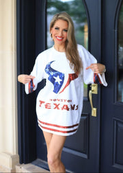 ARE YOU READY FOR SOME FOOTBALL SEQUIN TEXANS DRESS