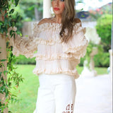 CAUGHT YOUR ATTENTION RUFFLE BLOUSE