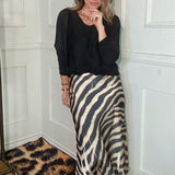 EVERYDAY ROMANCE LONG SATIN SKIRT - ZEBRA PRINT OR FLORAL