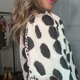 NIGHT OUT PUFF SLEEVE PRINT BLOUSE