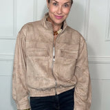 WELL TRAVELED FAUX SUEDE UTILITY JACKET