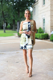 ROUND TRIP TICKET PRINT MINI DRESS